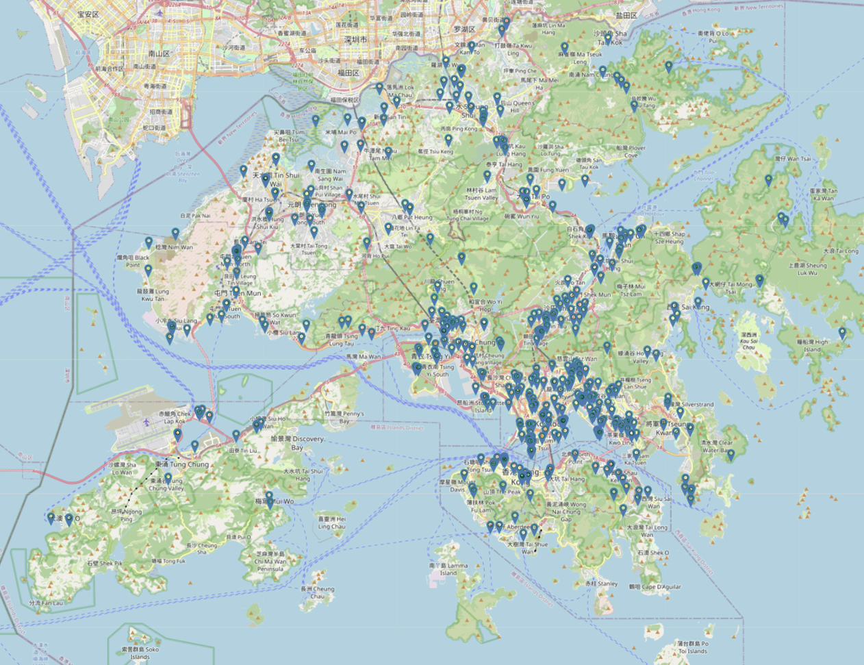超過五百個「政府物聯通」基站廣泛分布在全港各區。